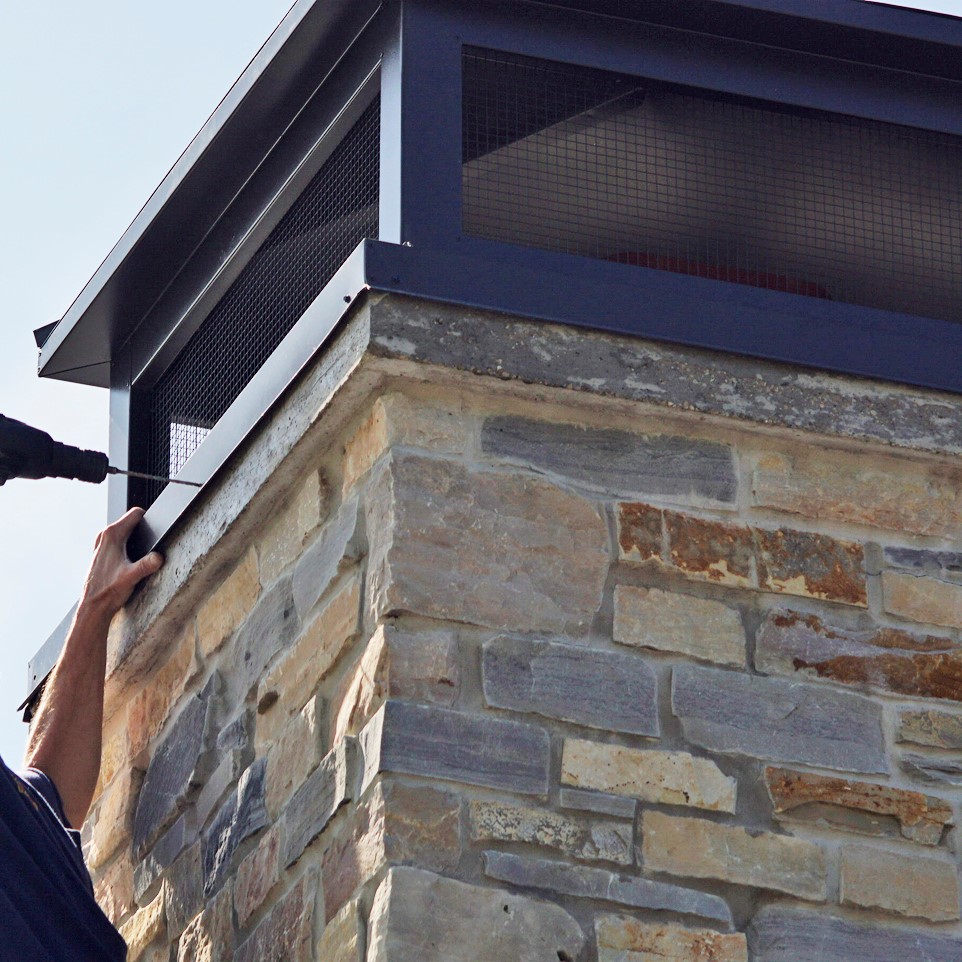 full-width chimney cap install, Castle rock co 