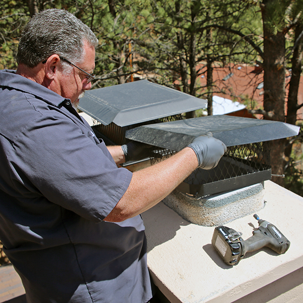 full-width chimney cap install, lake george co